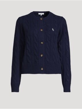 Sporty and Rich ‘SRC' Cableknit Cashmere Cardigan